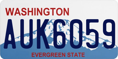 WA license plate AUK6059