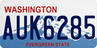WA license plate AUK6285