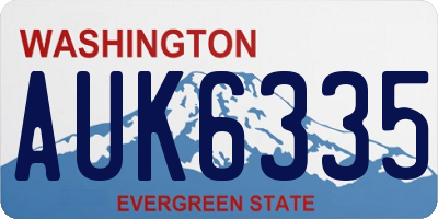WA license plate AUK6335