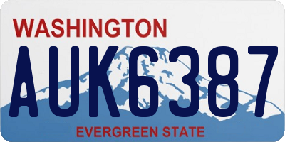 WA license plate AUK6387