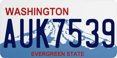 WA license plate AUK7539
