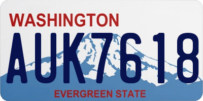 WA license plate AUK7618