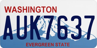 WA license plate AUK7637