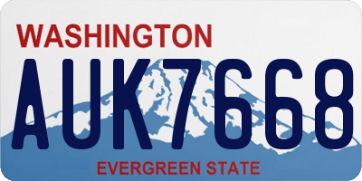 WA license plate AUK7668