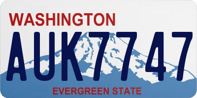 WA license plate AUK7747