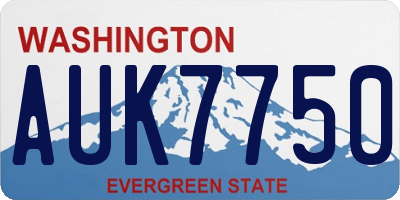 WA license plate AUK7750