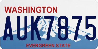 WA license plate AUK7875