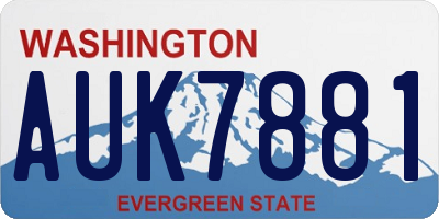 WA license plate AUK7881