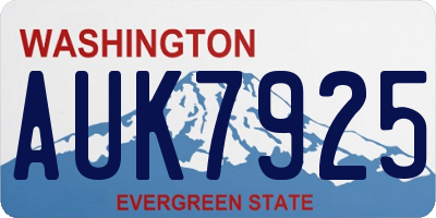 WA license plate AUK7925
