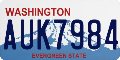 WA license plate AUK7984