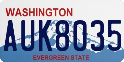 WA license plate AUK8035