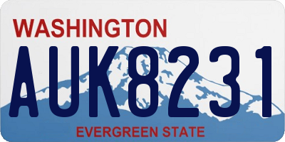 WA license plate AUK8231