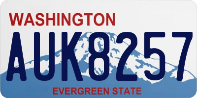 WA license plate AUK8257