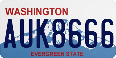 WA license plate AUK8666
