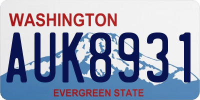 WA license plate AUK8931