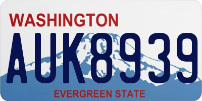 WA license plate AUK8939