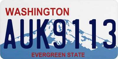 WA license plate AUK9113