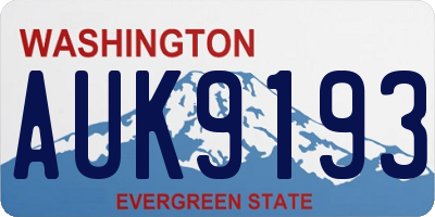 WA license plate AUK9193