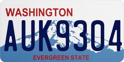 WA license plate AUK9304