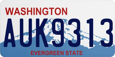 WA license plate AUK9313