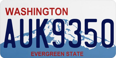 WA license plate AUK9350
