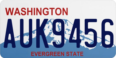 WA license plate AUK9456