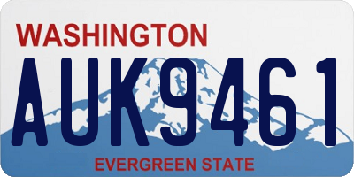 WA license plate AUK9461
