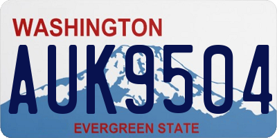 WA license plate AUK9504