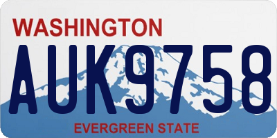 WA license plate AUK9758