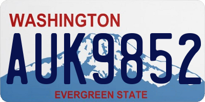 WA license plate AUK9852