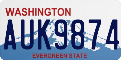 WA license plate AUK9874