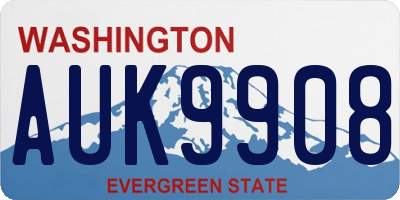 WA license plate AUK9908