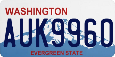 WA license plate AUK9960