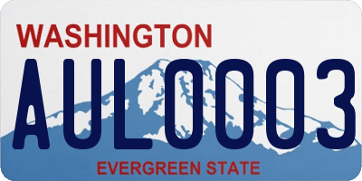 WA license plate AUL0003