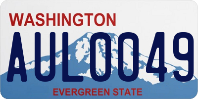 WA license plate AUL0049