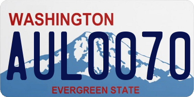 WA license plate AUL0070