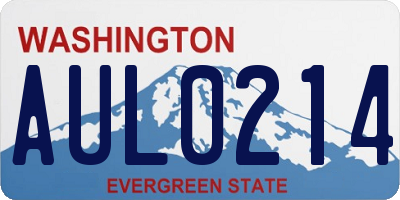 WA license plate AUL0214
