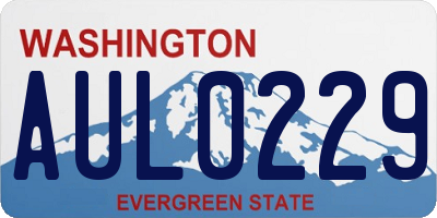 WA license plate AUL0229