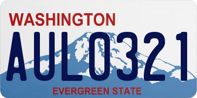 WA license plate AUL0321