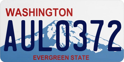 WA license plate AUL0372