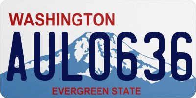 WA license plate AUL0636