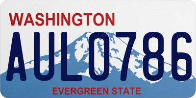 WA license plate AUL0786