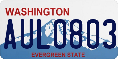 WA license plate AUL0803