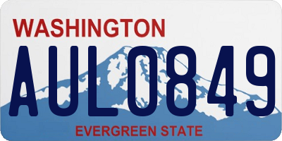 WA license plate AUL0849