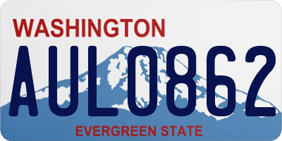 WA license plate AUL0862