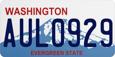 WA license plate AUL0929