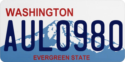 WA license plate AUL0980