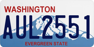 WA license plate AUL2551