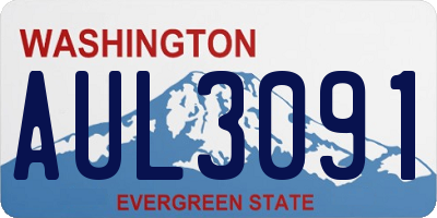 WA license plate AUL3091