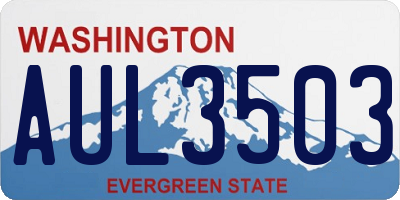 WA license plate AUL3503